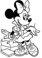 A coloring page of minnie mouse